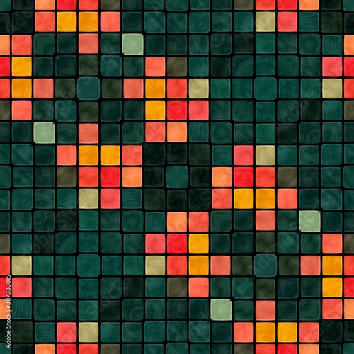 Abstract seamless colorful mosaic ornamental pattern
