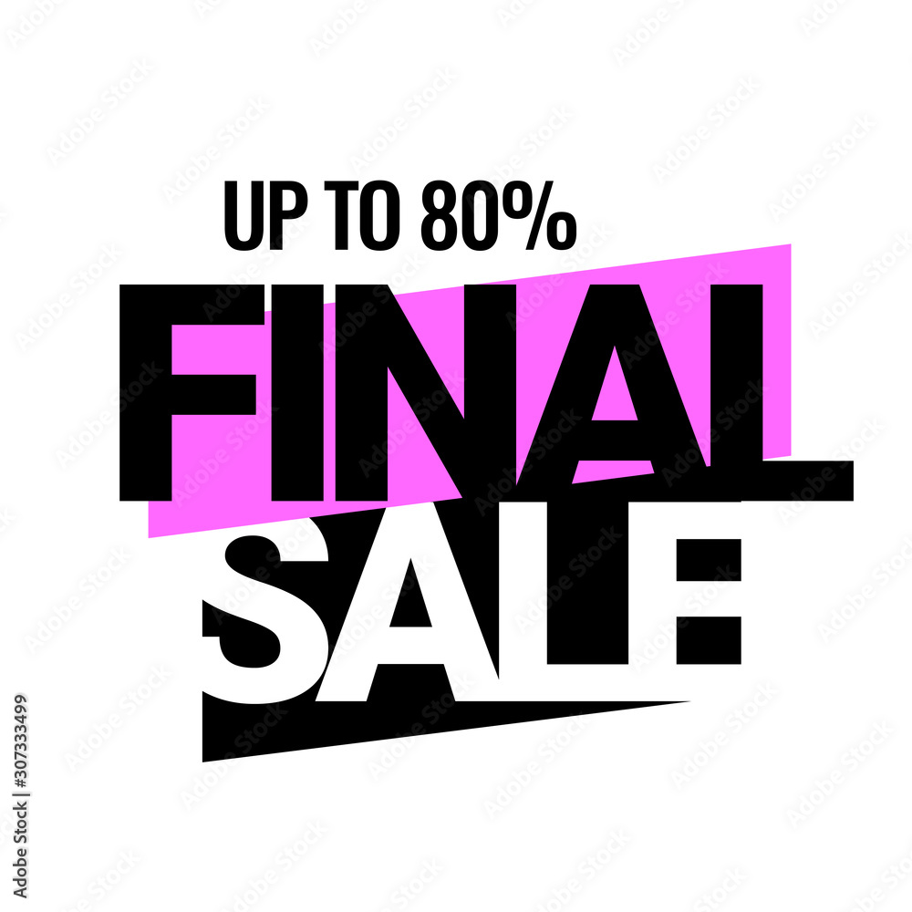 Obraz premium Final Sale. Discount with the price is 60. An ad for an advertising campaign at retail on the day of purchase. vector illustration