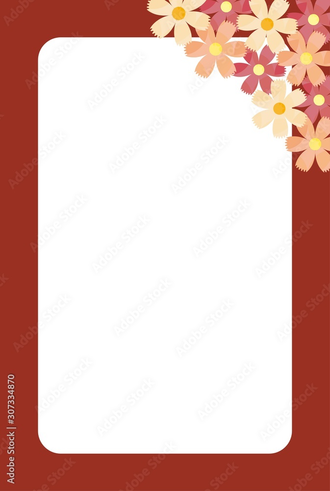 Obraz premium コスモスの花のフレーム