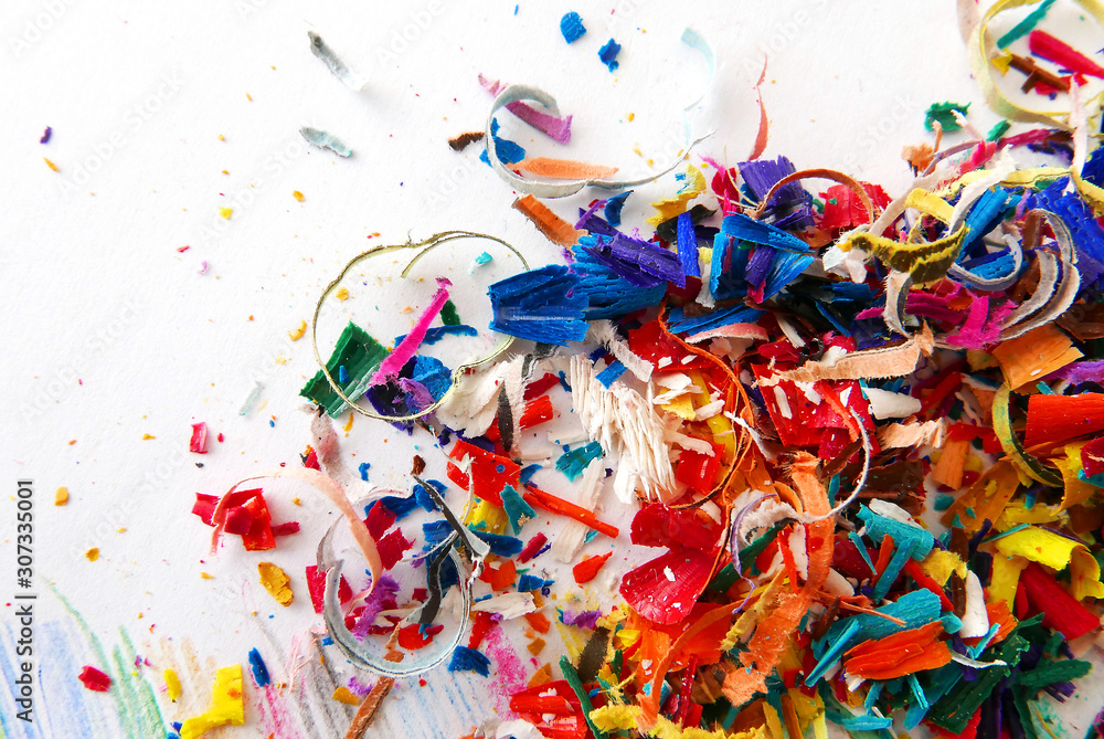 Colorful pencil flakes confetti