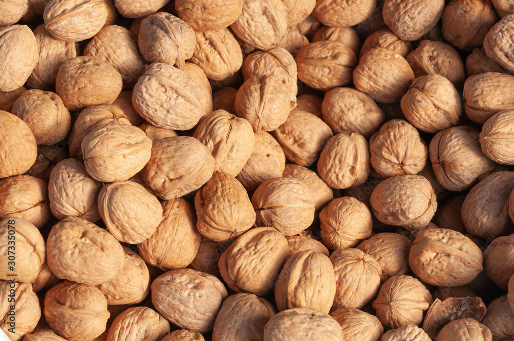 Conjunto de nueces en el mercado Conjunto de nueces en el mercado