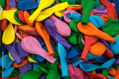 many empty multi colorful balloons
