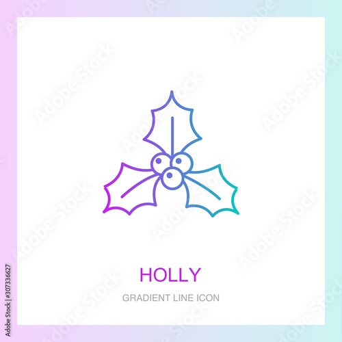 holly creative icon. From New Year icons collection. Isolated holly sign.