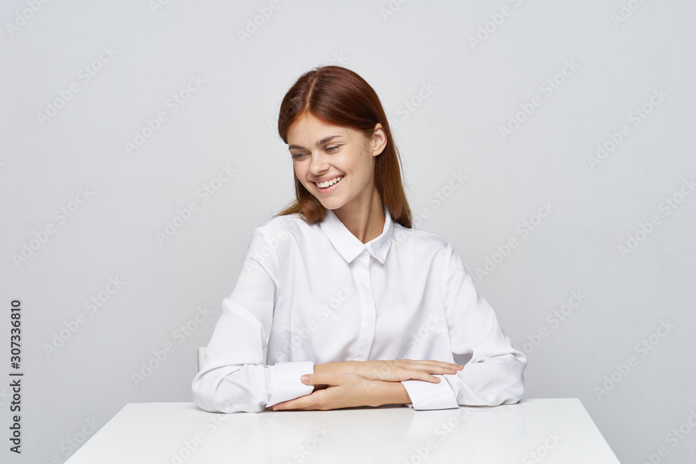 portrait of a young woman in office portrait of a young woman in office