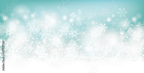 Soft Cyan Christmas Header White Snowflakes