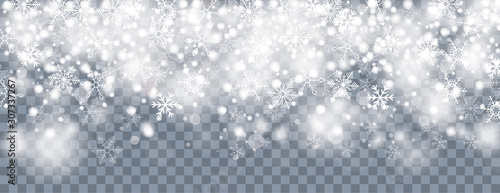 Snowfall White Snowflakes Bokeh Transparent Header photo