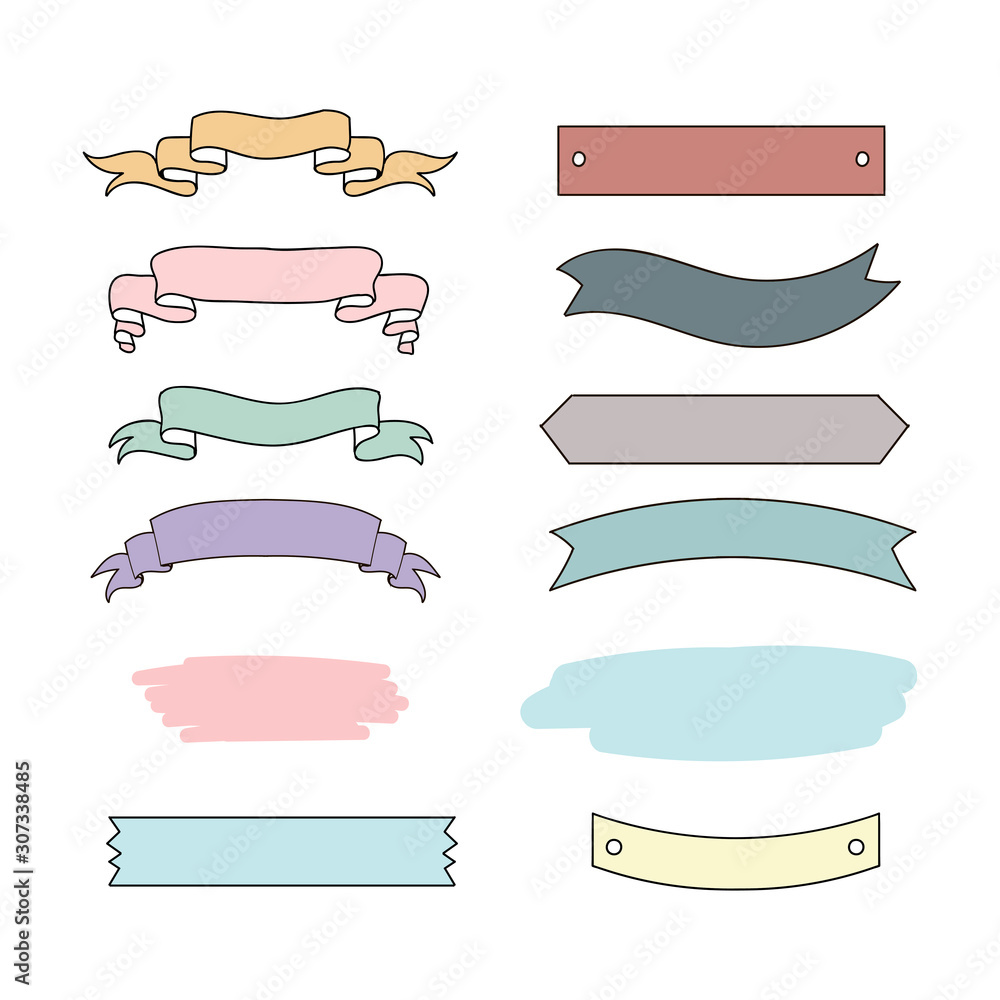 Handdrawn banners and ribbons collection. Banner set clipart. Scrapbooking elements Handdrawn banners and ribbons collection. Banner set clipart. Scrapbooking elements