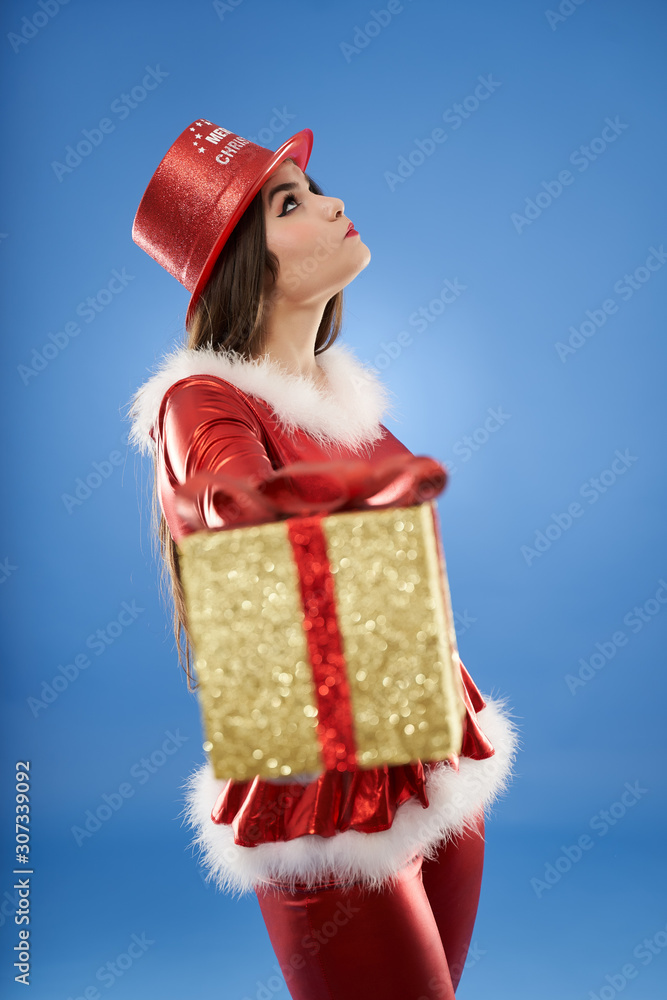 Santa girl with gifts Santa girl with gifts