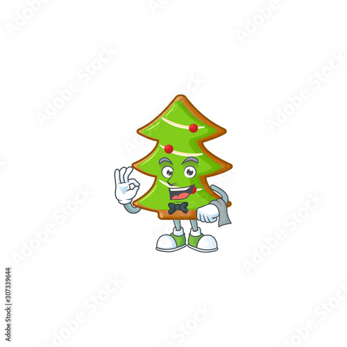 Trees cookies Character on A stylized Waiter look