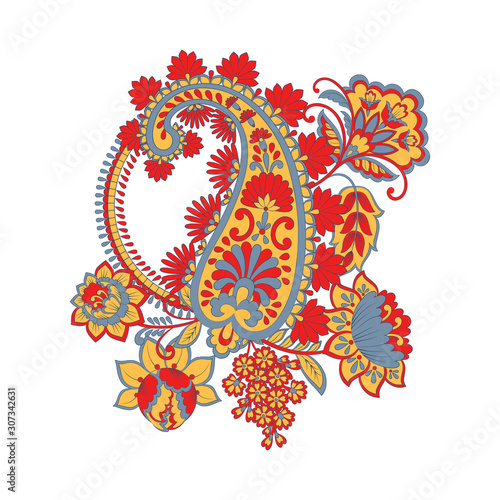 Paisley Floral oriental ethnic Pattern. Vector Arabic Ornament