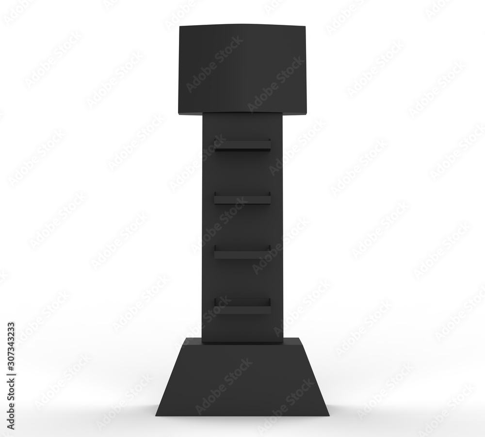Display stand, retail display stand for product , display stands isolated on white background. 3d illustration Display stand, retail display stand for product , display stands isolated on white background. 3d illustration
