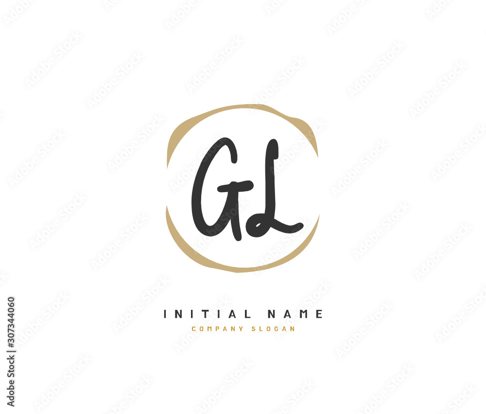 G L GL Beauty vector initial logo, handwriting logo of initial signature,  wedding, fashion, jewerly, boutique, floral and botanical with creative  template for any company or business. Stock Vector | Adobe Stock