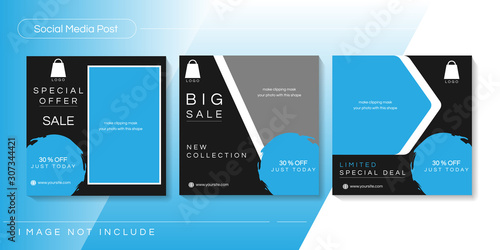 fashion social media post template for promotion. Editable photo frames, stories, backgrounds, banners