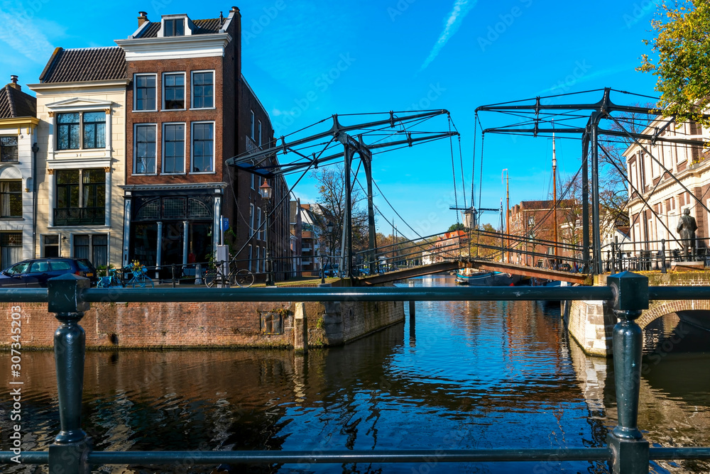 Old drawbridge in the Netherlands. Travel in Europe