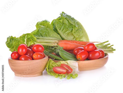 Organic vegetables isolated on white background