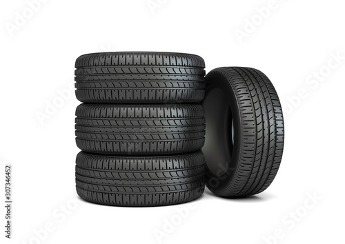 Car tire isolated on white background. © akr11_st