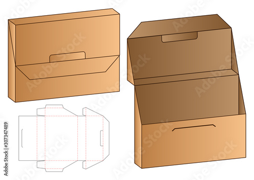 Box packaging die cut template design. 3d mock-up