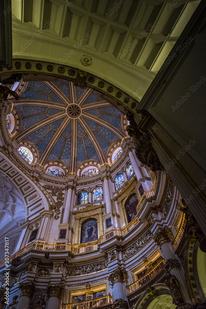 Dome of the Granada Cathedral of the Incarnation (Renaissance style), Granada, Andalusia, Spain.
