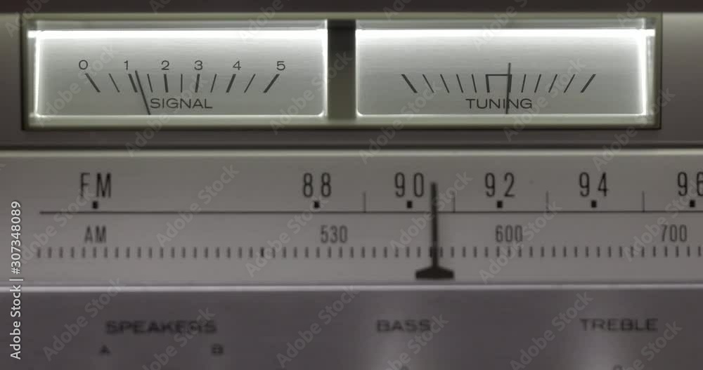 Vintage radio receiver and amplifier with fm scale. Tuning Analog Radio ...