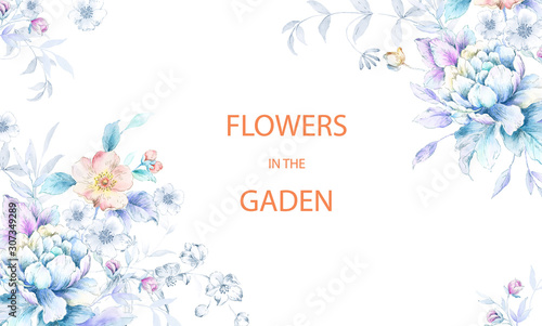 Beautiful watercolor flower background illustration
