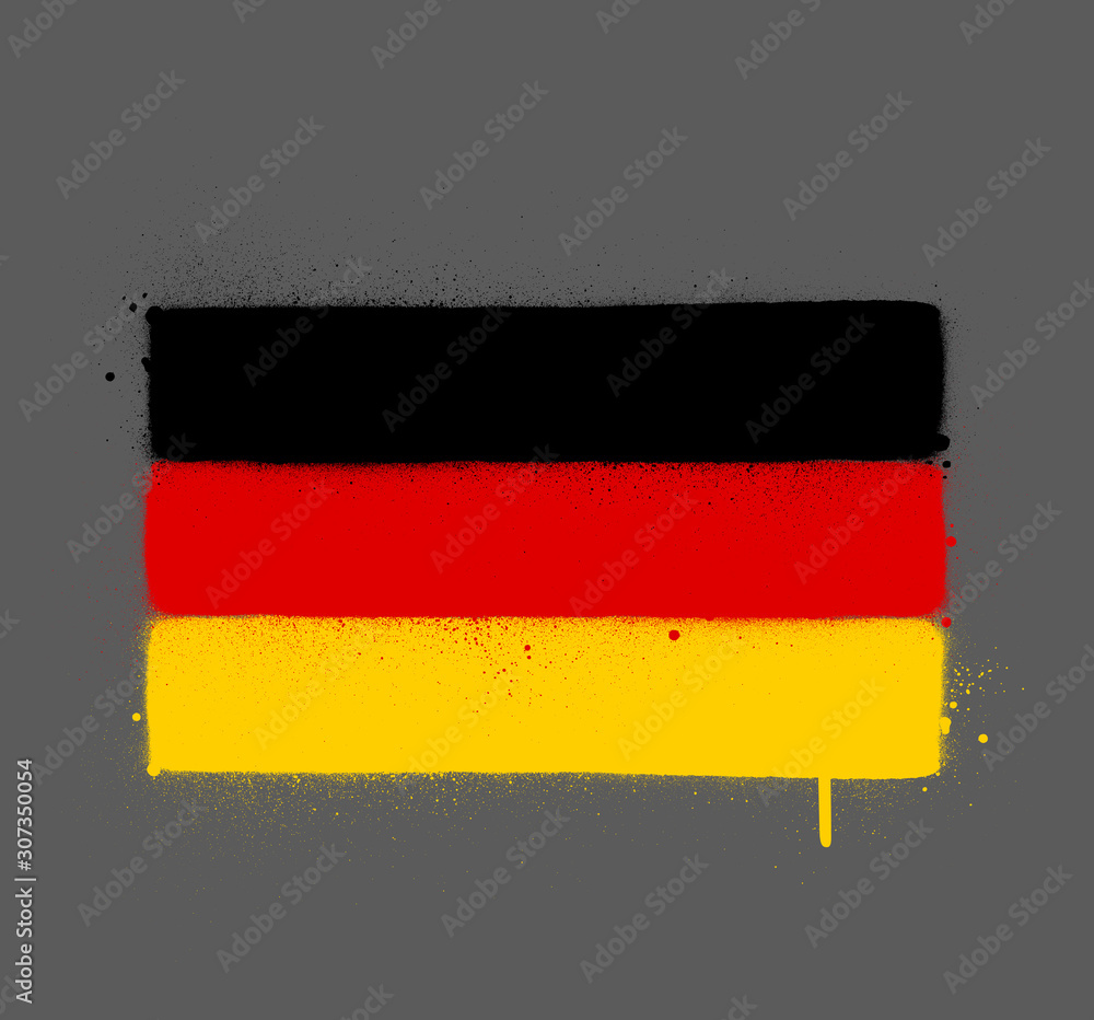 Obraz premium graffti Germany flag sprayed over grey