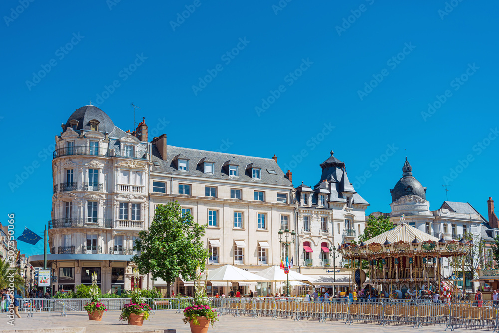 ORLEANS, FRANCE - May 8, 2018: Street view of downtown in Orleans, France