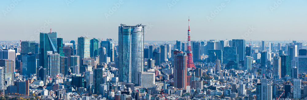 Fototapeta premium (東京都-風景パノラマ)ラウンジから望む六本木側風景2