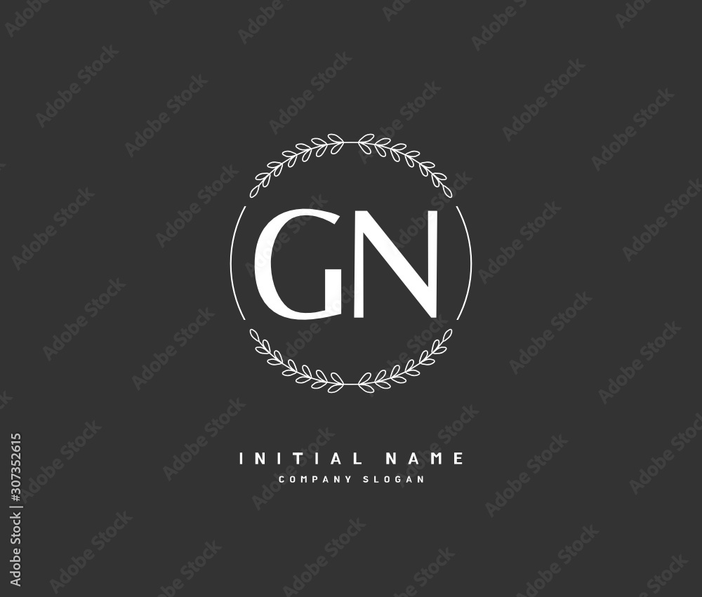 G N GN Beauty vector initial logo, handwriting logo of initial signature, wedding, fashion, jewerly, boutique, floral and botanical with creative template for any company or business. G N GN Beauty vector initial logo, handwriting logo of initial signature, wedding, fashion, jewerly, boutique, floral and botanical with creative template for any company or business.