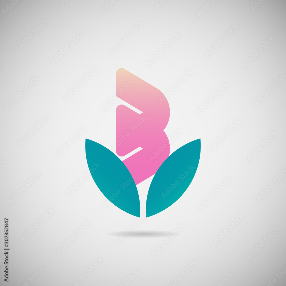 Letter B logo flower simple elegant flat design. creative gradient logo vector. abstract unique font and alphabet modern logo for company, spa, health, event, community. EPS 10. Letter B logo flower simple elegant flat design. creative gradient logo vector. abstract unique font and alphabet modern logo for company, spa, health, event, community. EPS 10.