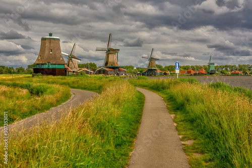 Zaandam, Holland, an old mill nowadays as a historic mill for tourists