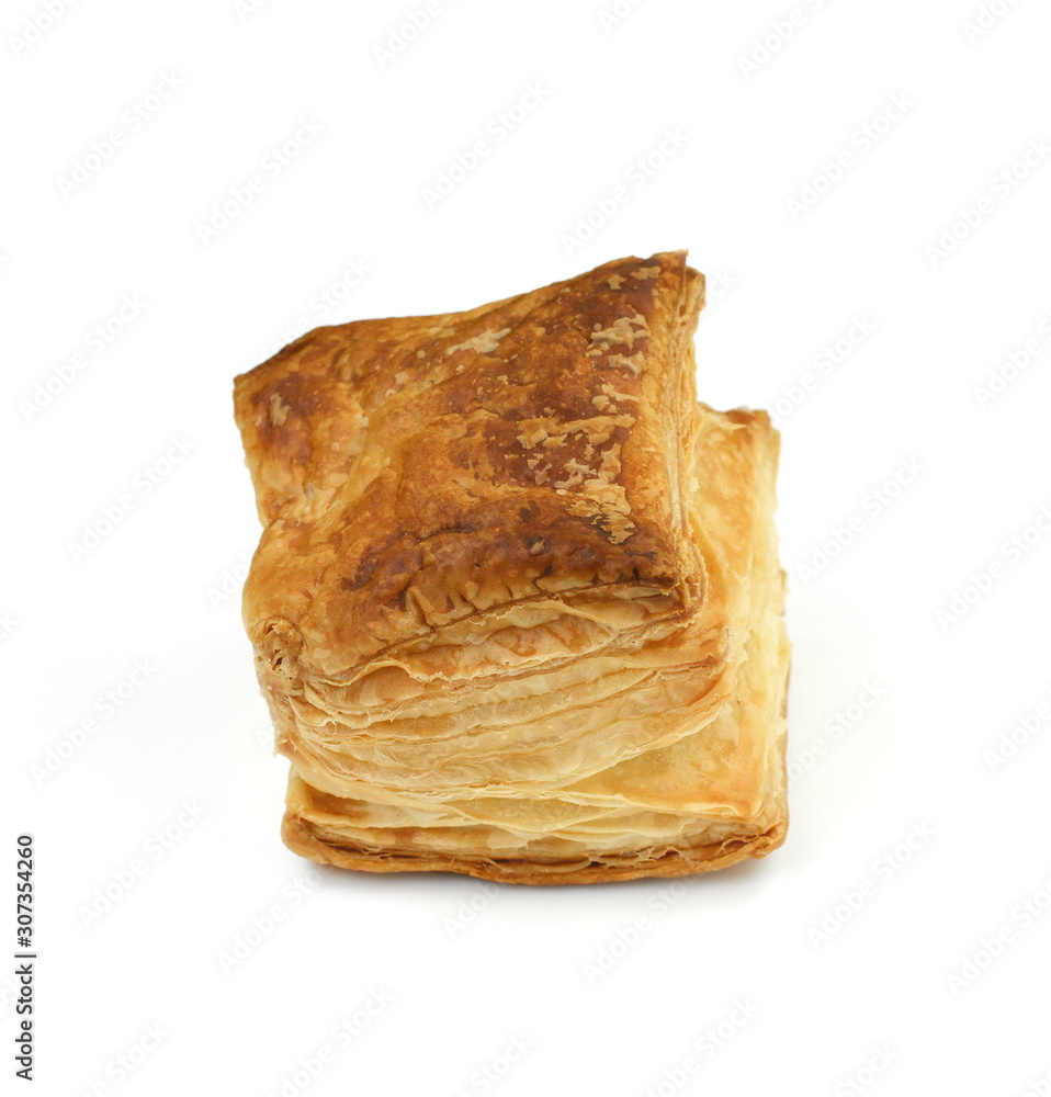 Puff Pastry Isolated on White Background