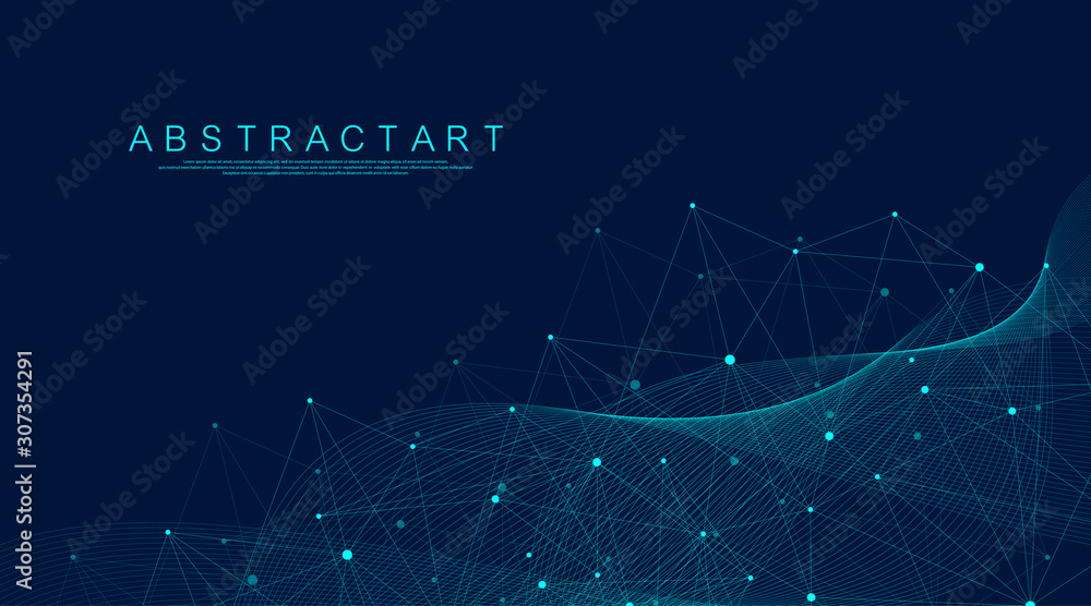 Abstract Big Data visualization digital network connection concept ...