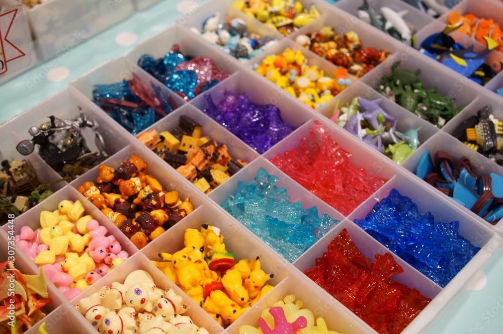 A collection of cute handcrafted plastic materials A collection of cute handcrafted plastic materials
