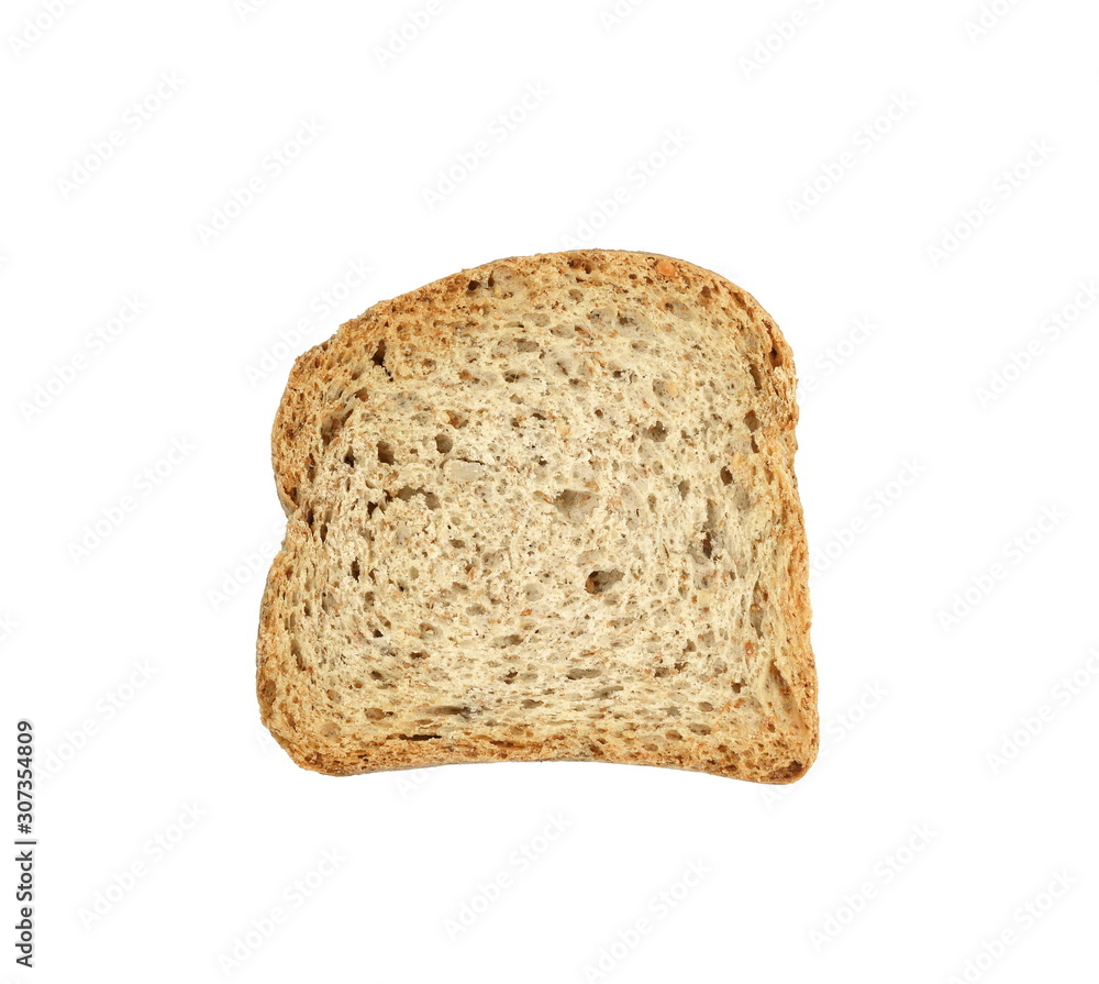 Slices of wholemeal bread isolated on a white background in close-up (high details) Slices of wholemeal bread isolated on a white background in close-up (high details)