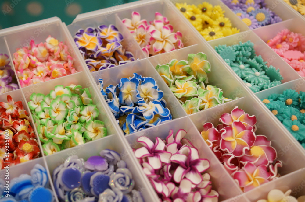 A collection of cute handcrafted plastic materials A collection of cute handcrafted plastic materials