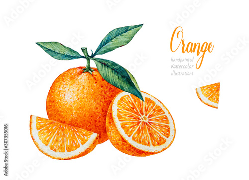 Leinwand Poster Watercolor Orange