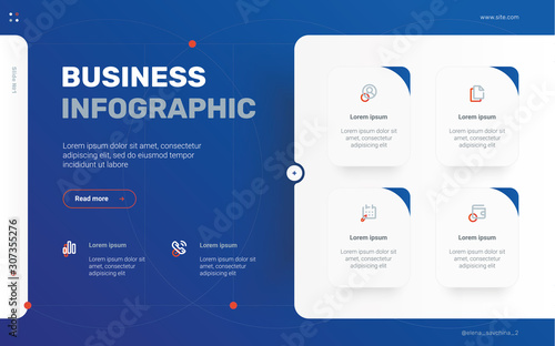 Business infographic Vector with 6 steps. Used for business presentation, information, education, connection, marketing, project, strategy, technology, creative, abstract, stairs,i dea, text, work.