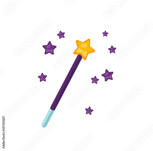 Magic wand flat vector illustration