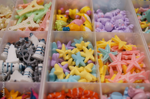 A collection of cute handcrafted plastic materials