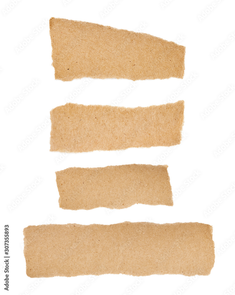 Two torn paper banners isolated on white background