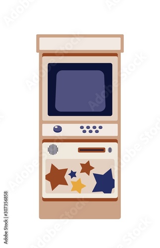 Arcade game cabinet flat vector illustration