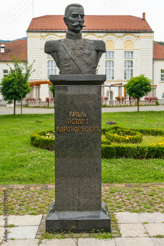 Cuadro en lienzo Loznica, Serbia - July 13, 2019: Monument to King Petar I of Serbia