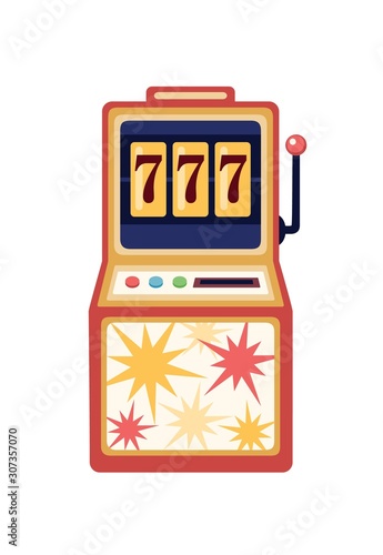 Slot machine flat vector illustration