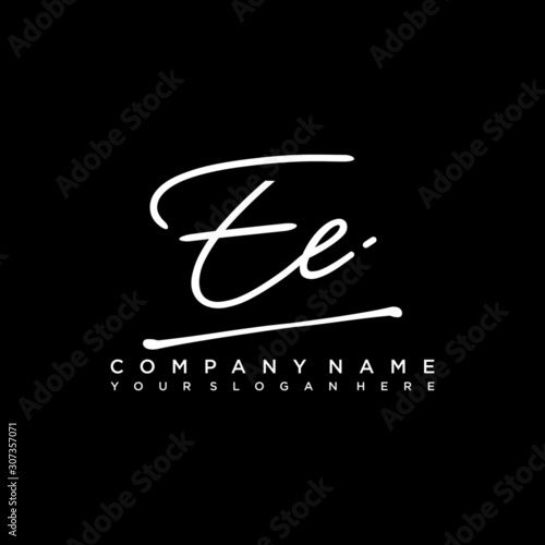 EE initials signature logo. Handwriting logo vector templates. Hand drawn Calligraphy lettering Vector illustration.