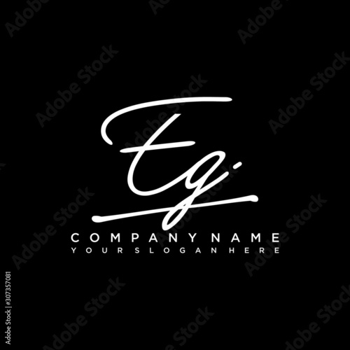 EG initials signature logo. Handwriting logo vector templates. Hand drawn Calligraphy lettering Vector illustration.