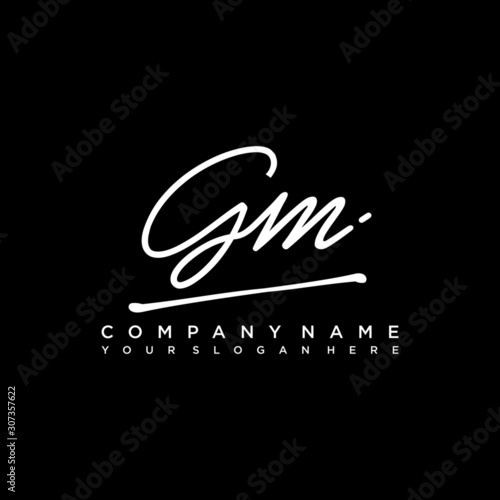 GM initials signature logo. Handwriting logo vector templates. Hand drawn Calligraphy lettering Vector illustration.