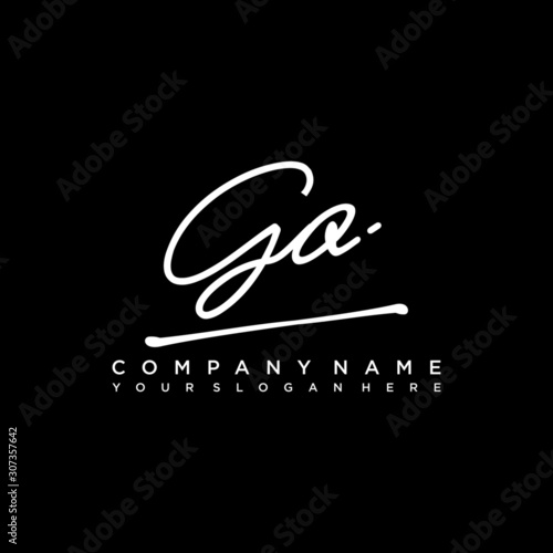 GO initials signature logo. Handwriting logo vector templates. Hand drawn Calligraphy lettering Vector illustration.