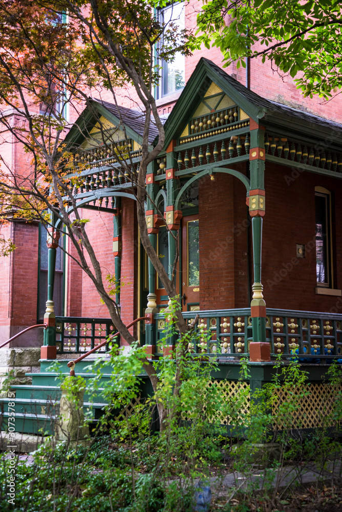 Wicker Park Historic District, a residential neighbourhood, Chicago, Illinois, USA Wicker Park Historic District, a residential neighbourhood, Chicago, Illinois, USA