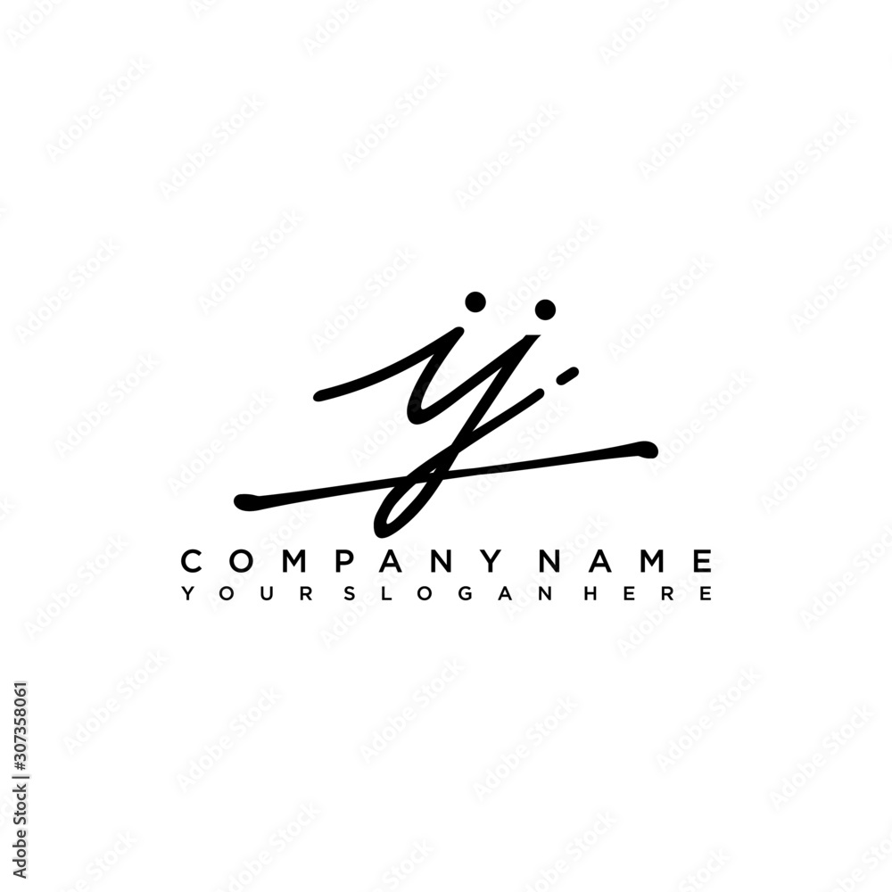 IJ initials signature logo. Handwriting logo vector templates. Hand drawn Calligraphy lettering Vector illustration. IJ initials signature logo. Handwriting logo vector templates. Hand drawn Calligraphy lettering Vector illustration.