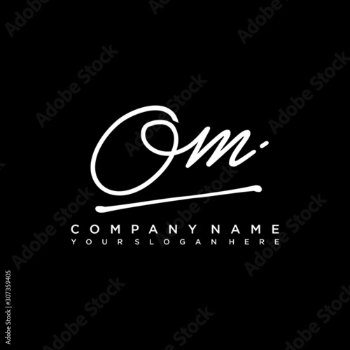 OM initials signature logo. Handwriting logo vector templates. Hand drawn Calligraphy lettering Vector illustration.